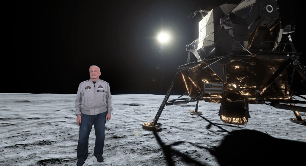 Volumetric Video Buzz Aldrin on the Moon in VR