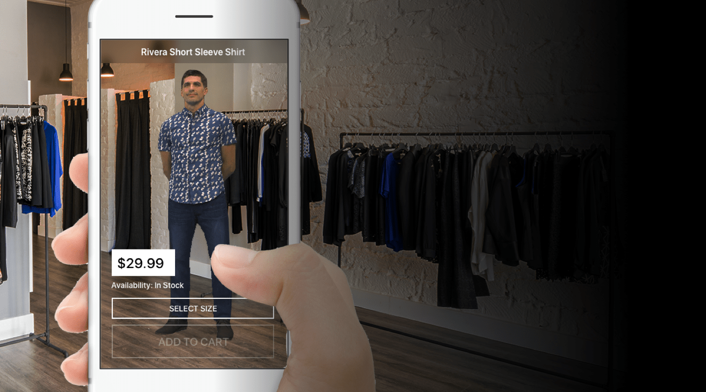 Hologram used in shopping augmented reality app